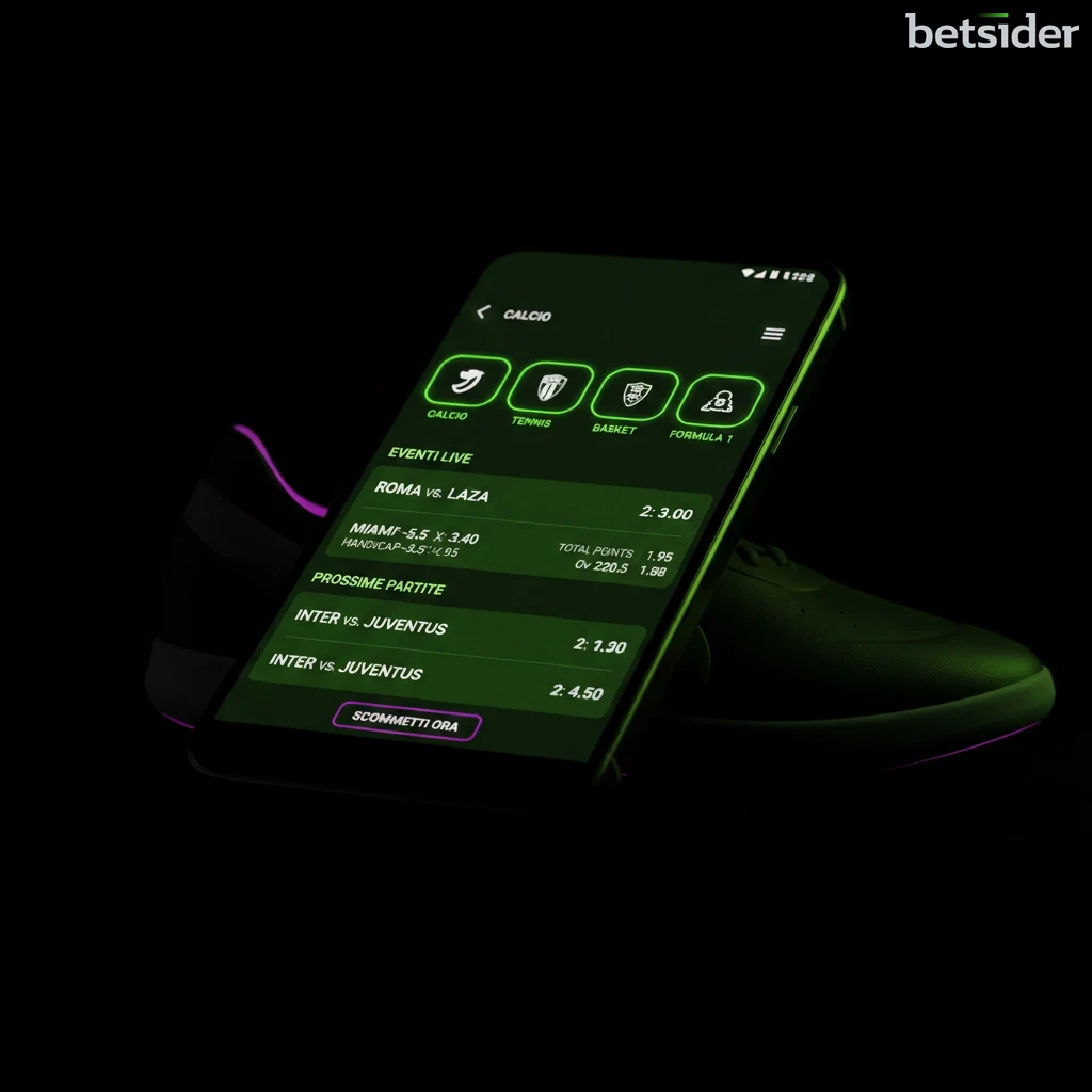 Lobby del casinò sull'app Betsider con una griglia di icone di slot machine.