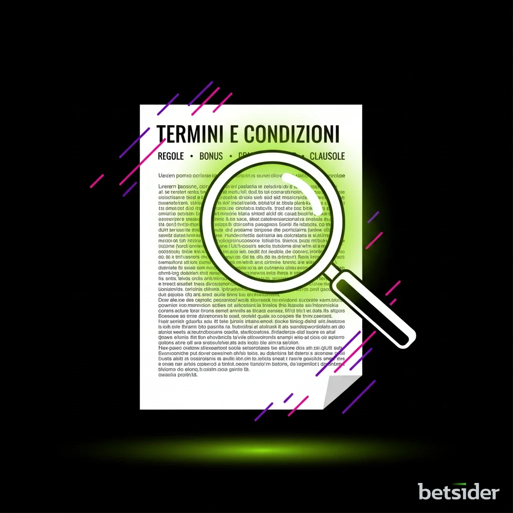 Icona di un documento con una lente d'ingrandimento, che rappresenta l'analisi dei termini di un bonus.