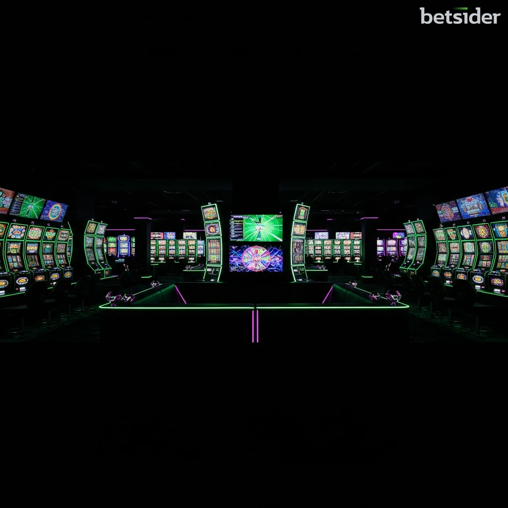 Schermata di una video slot con rulli e simboli colorati.