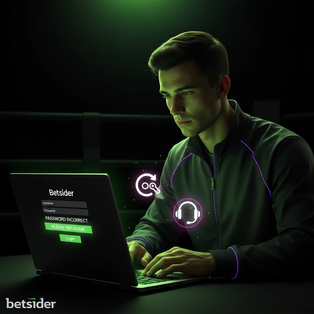 Illustrazione di una persona che risolve un problema di accesso al casinò online Betsider.