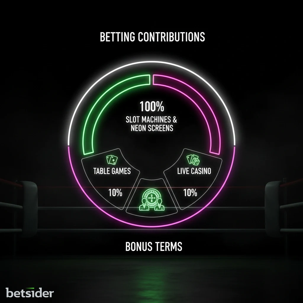 Grafico a torta che illustra la contribuzione dei giochi ai requisiti di puntata del bonus