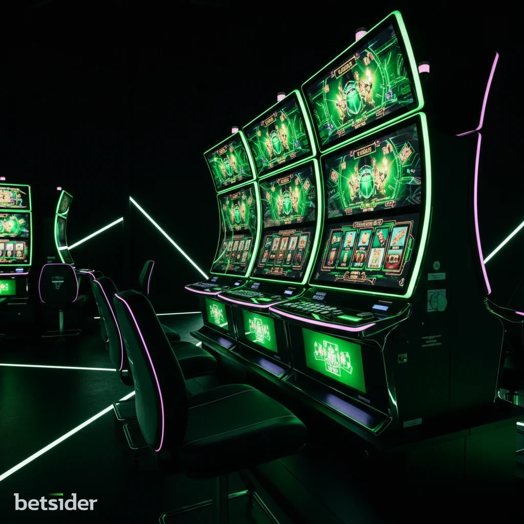 I rulli colorati della slot Starburst, pieni di gemme scintillanti e il simbolo wild a stella.