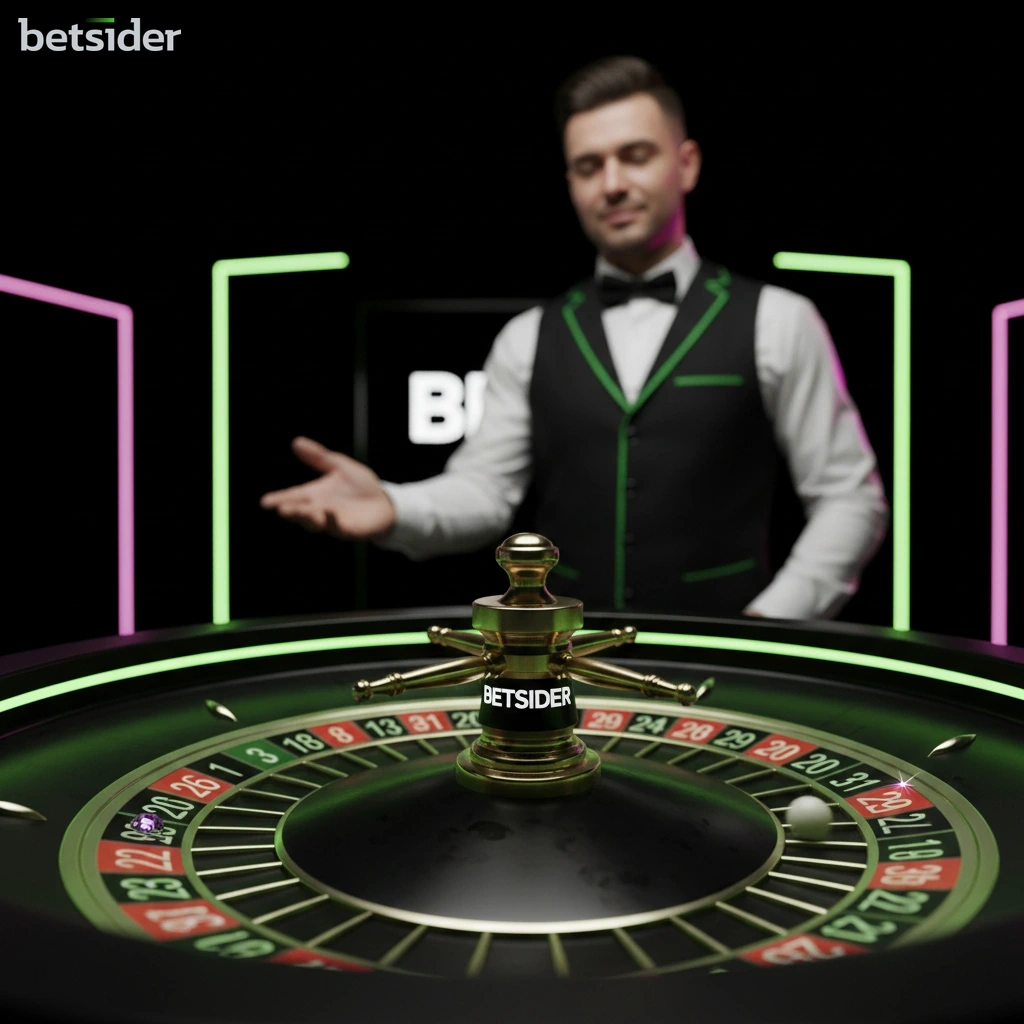 Una ruota della roulette live in un casinò online con la pallina in movimento.